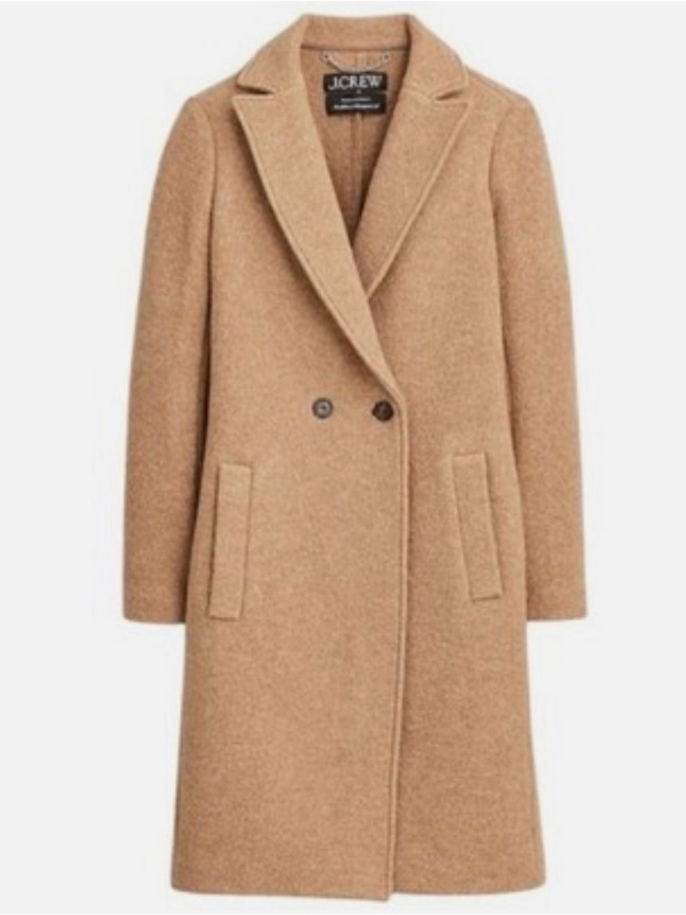 J. Crew Double-Breasted Camel Brown Wool Pea Coat Women’s Size 0